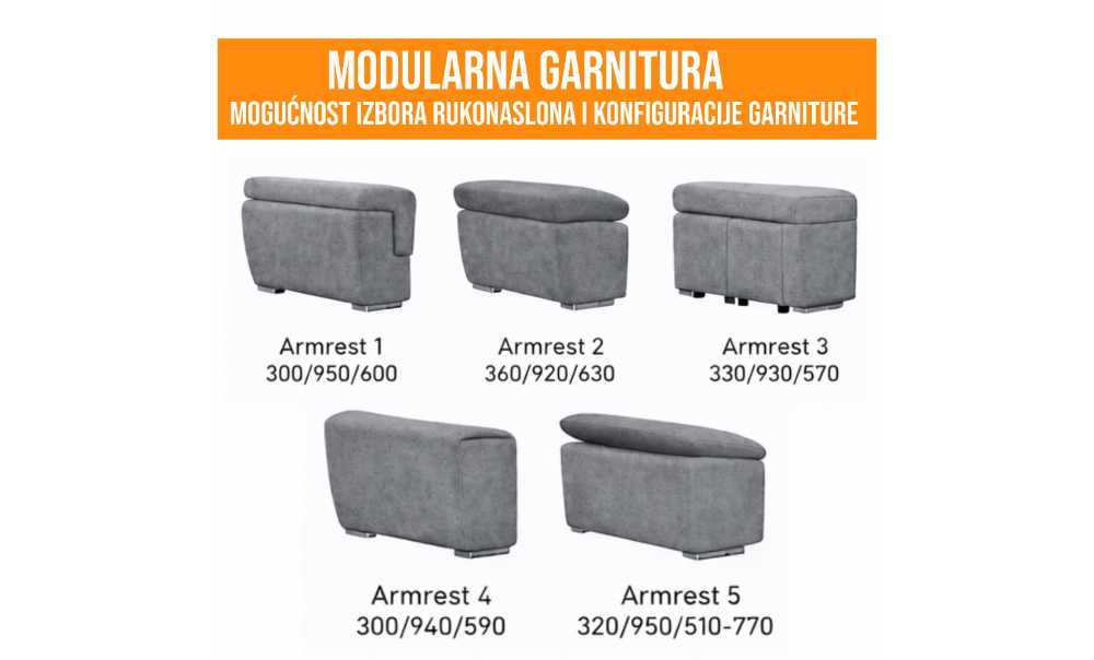 Ugaona garnitura Modularna garnitura AMALFI